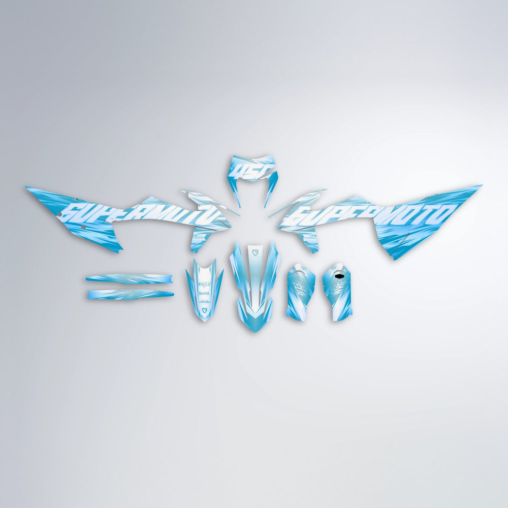 GEBEL V5 graphics kit parts layout in Light Blue & White