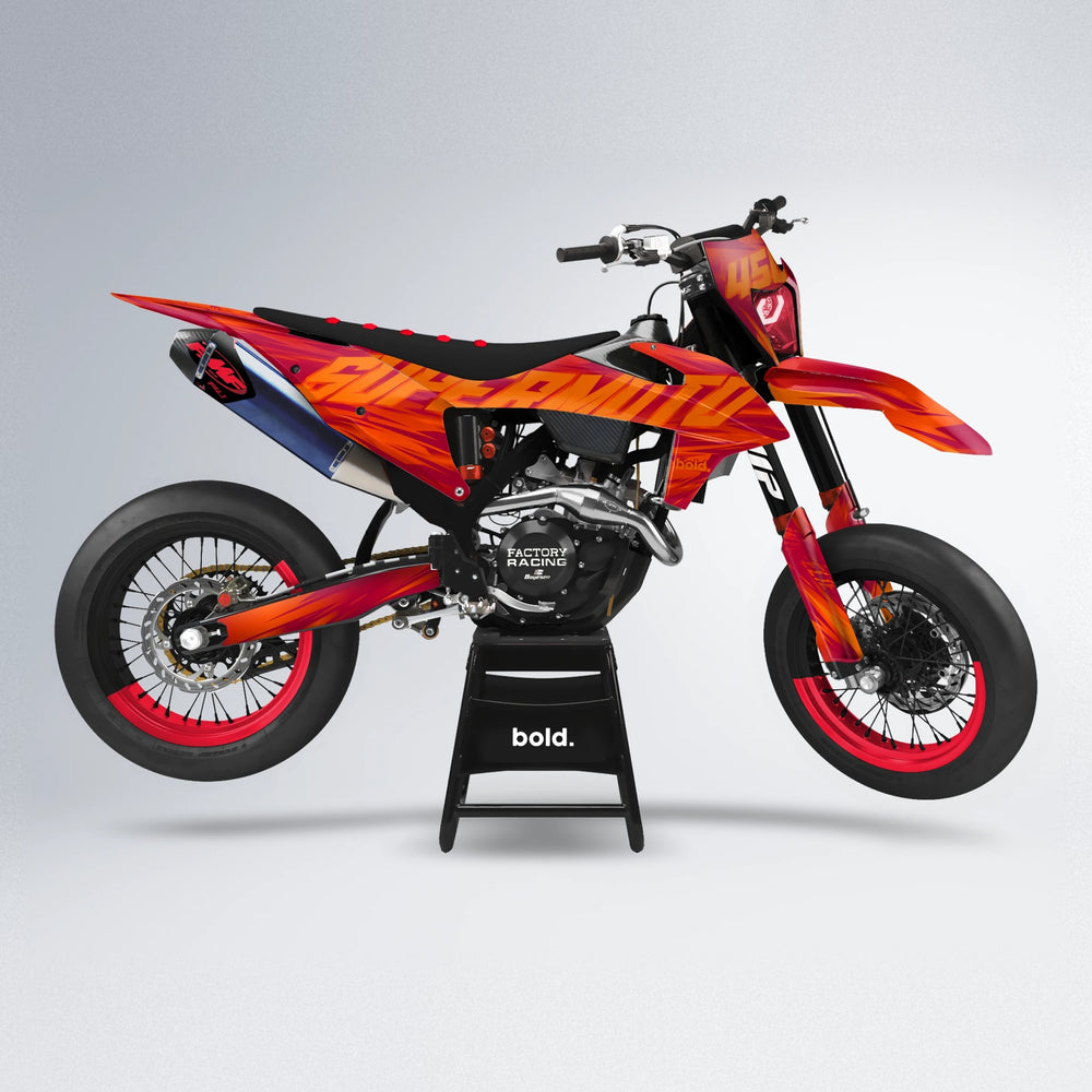 GEBEL V5 supermoto graphics kit in Red
