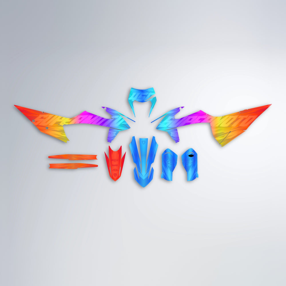 GEBEL V5 graphics kit parts layout in Sunset Fade