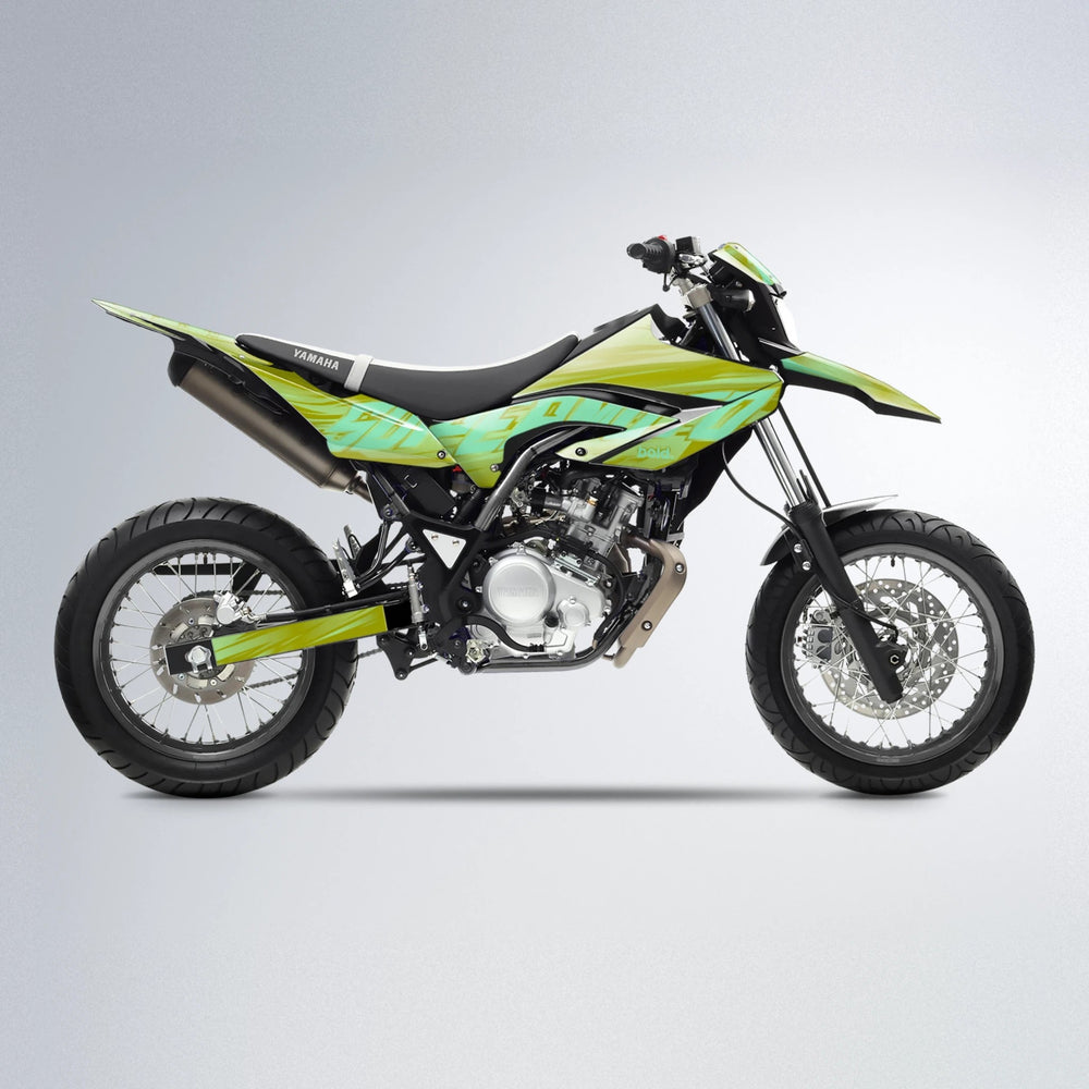 GEBEL V5 Yamaha WR 125X supermoto graphics kit in Olive