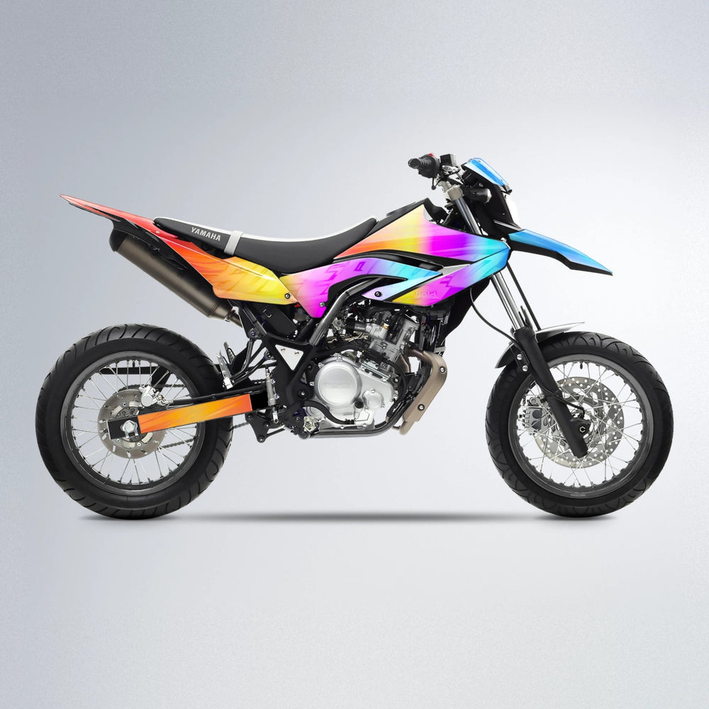 GEBEL V5 Yamaha WR 125X supermoto graphics kit in Sunset Fade