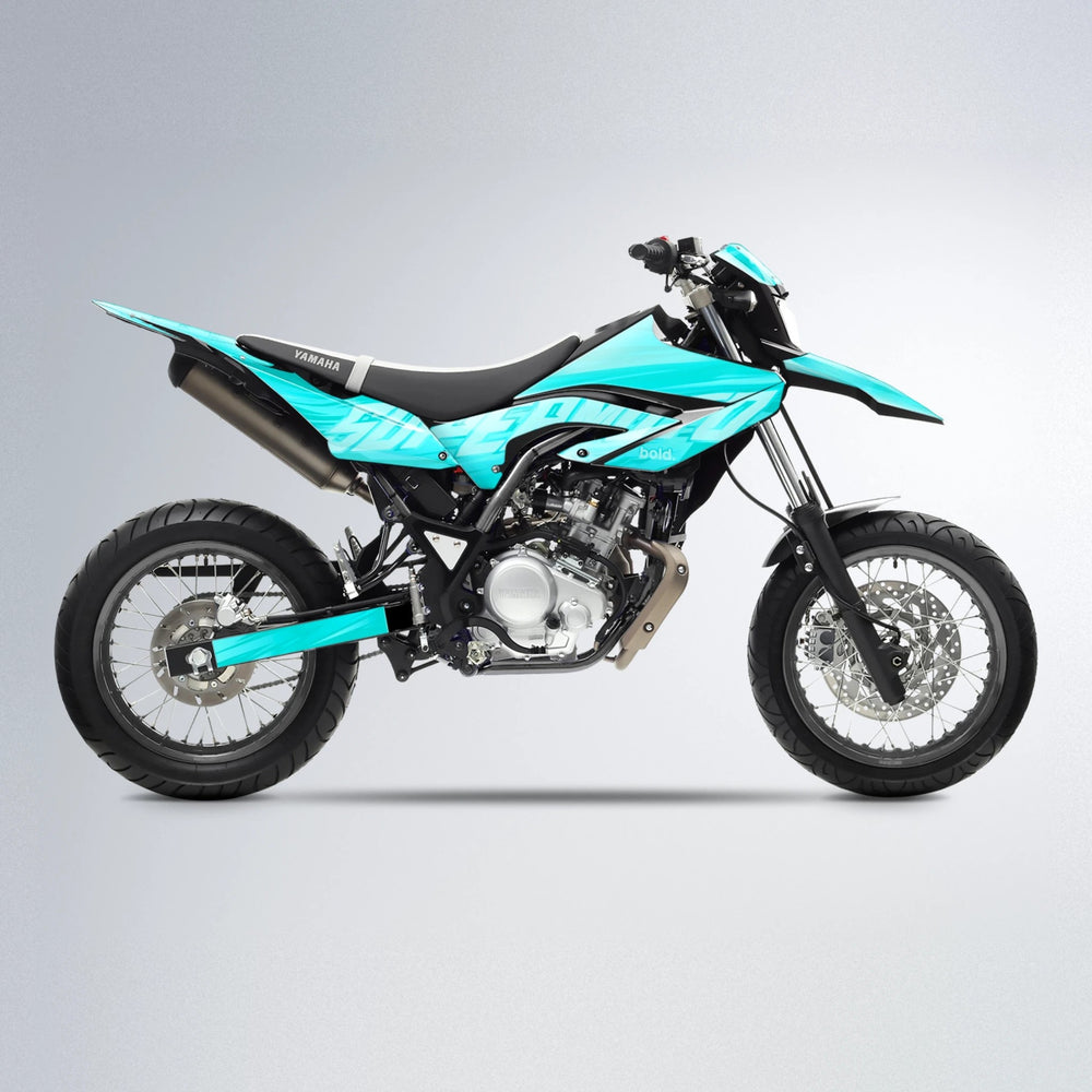 GEBEL V5 Yamaha WR 125X supermoto graphics kit in Teal