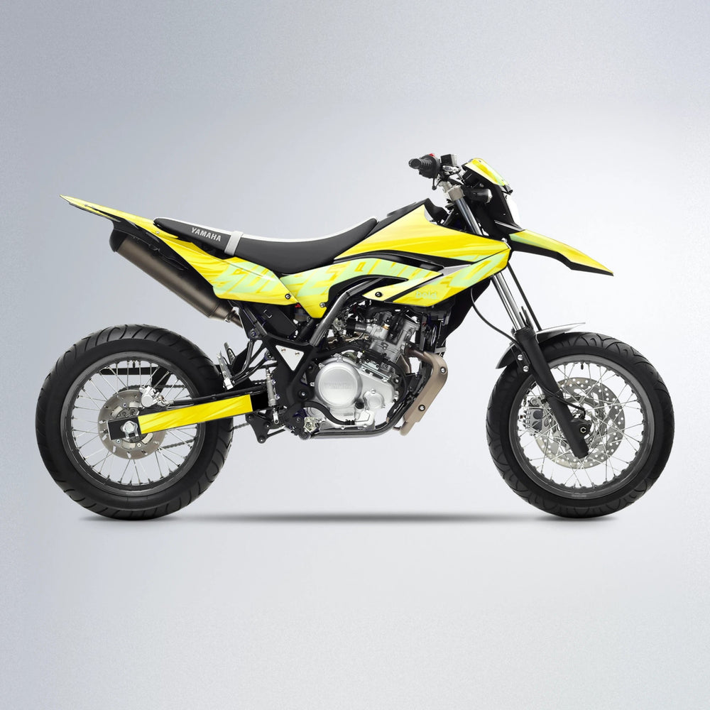 GEBEL V5 Yamaha WR 125X supermoto graphics kit in Yellow