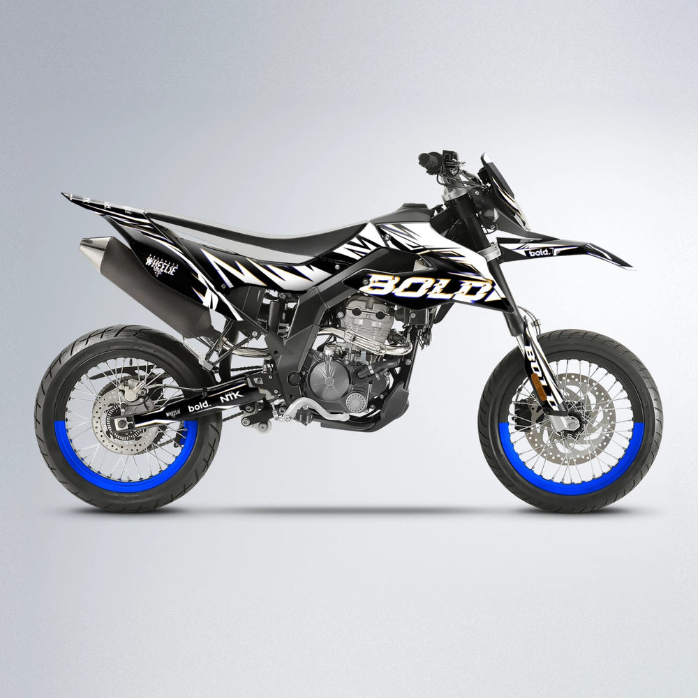 GLITCH Aprilia SX 125 supermoto graphics kit in Blue