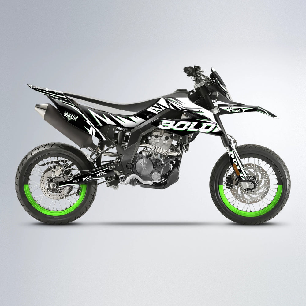 GLITCH Aprilia SX 125 supermoto graphics kit in Green