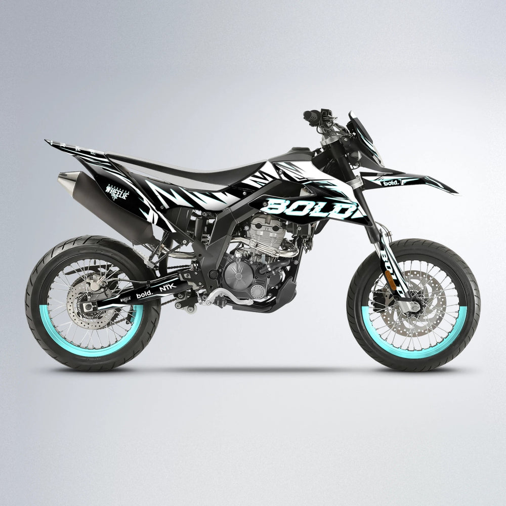 GLITCH Aprilia SX 125 supermoto graphics kit in Mint