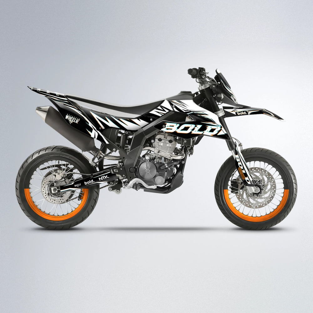 GLITCH Aprilia SX 125 supermoto graphics kit in Orange