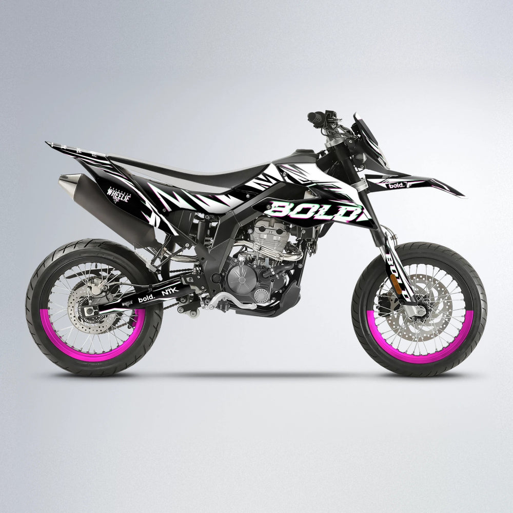 GLITCH Aprilia SX 125 supermoto graphics kit in Pink