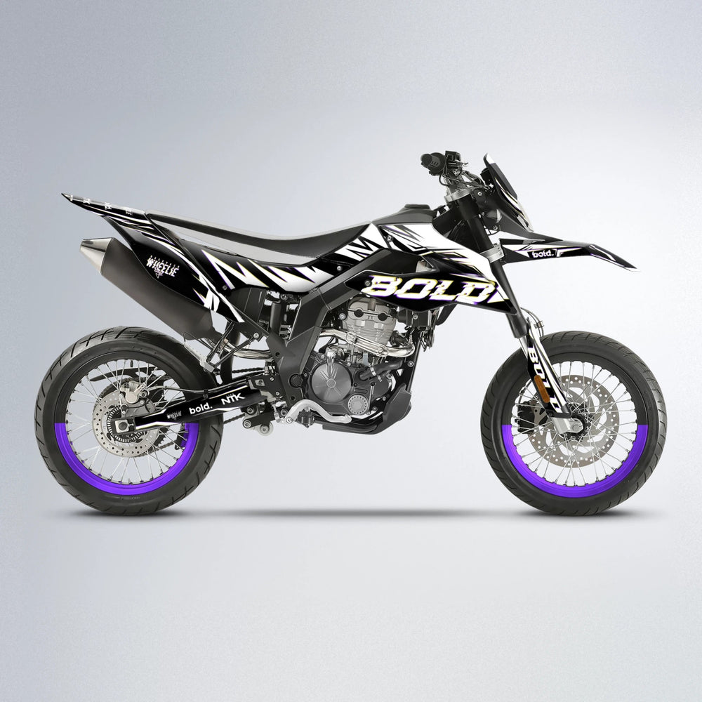 GLITCH Aprilia SX 125 supermoto graphics kit in Purple