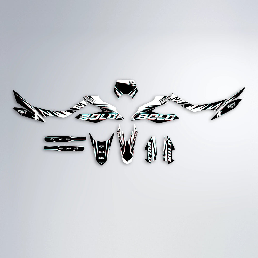 GLITCH Aprilia SX 125 graphics kit parts layout in Red