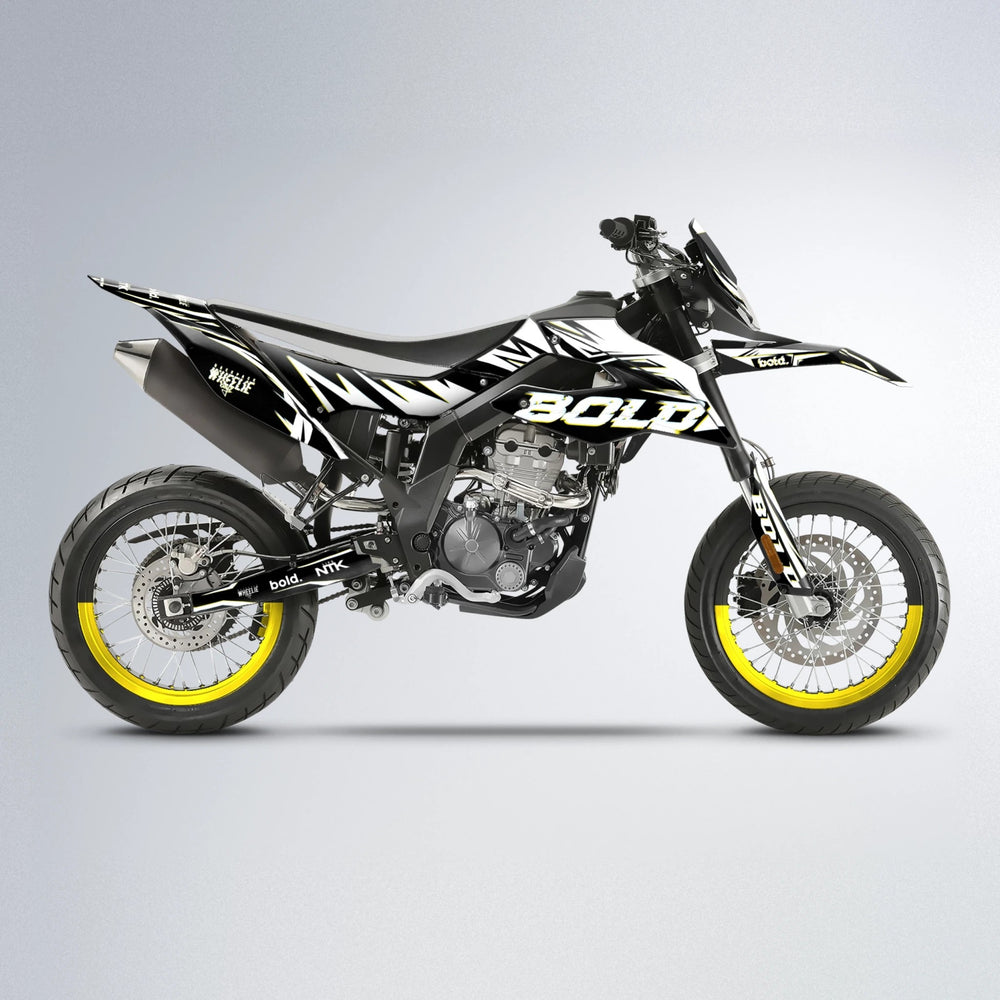 GLITCH Aprilia SX 125 supermoto graphics kit in Yellow