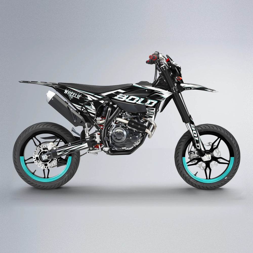 GLITCH Beta supermoto graphics kit in Black & Red