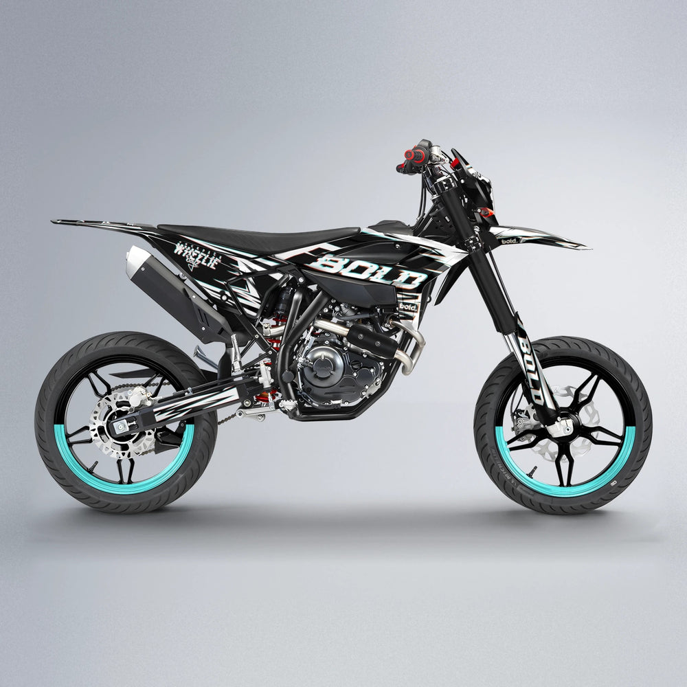GLITCH Beta supermoto graphics kit in Red & Orange