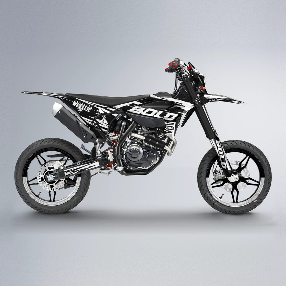 GLITCH Beta supermoto graphics kit in White