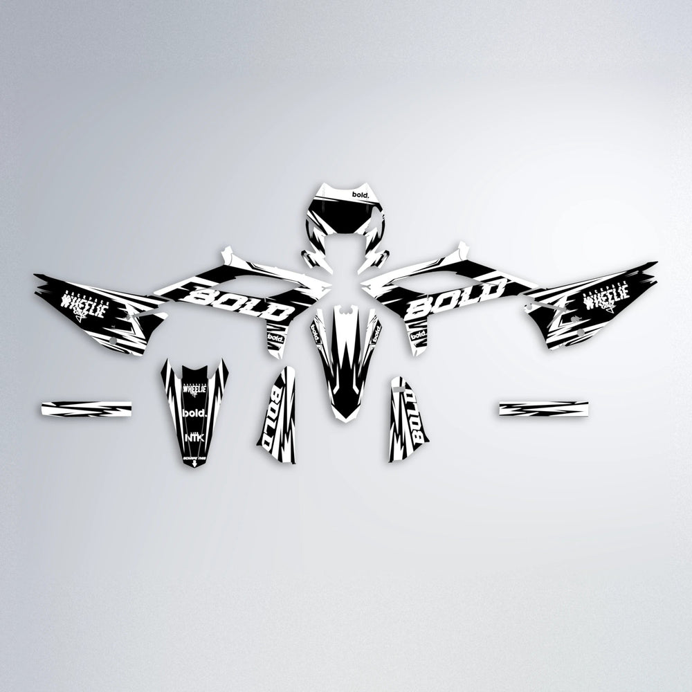GLITCH Beta graphics kit parts layout in White