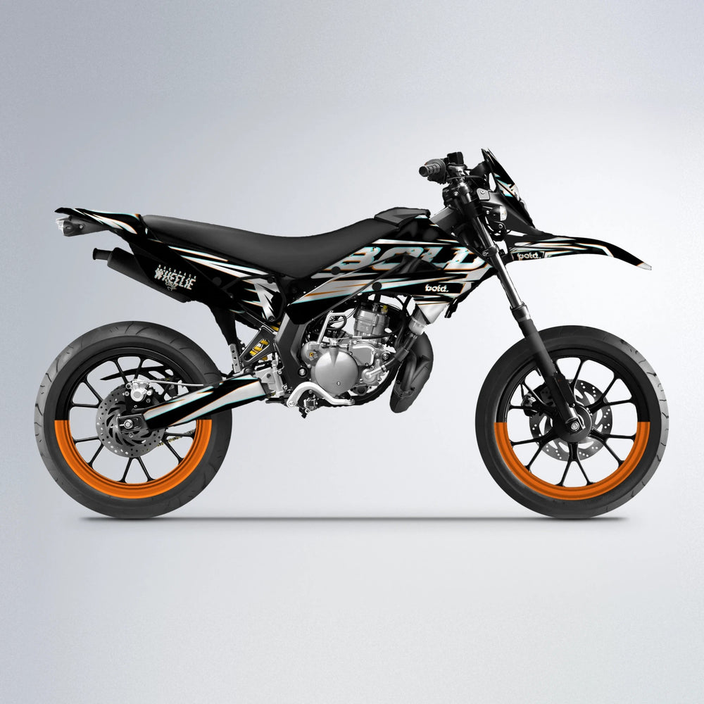 GLITCH Derbi Senda supermoto graphics kit in Orange