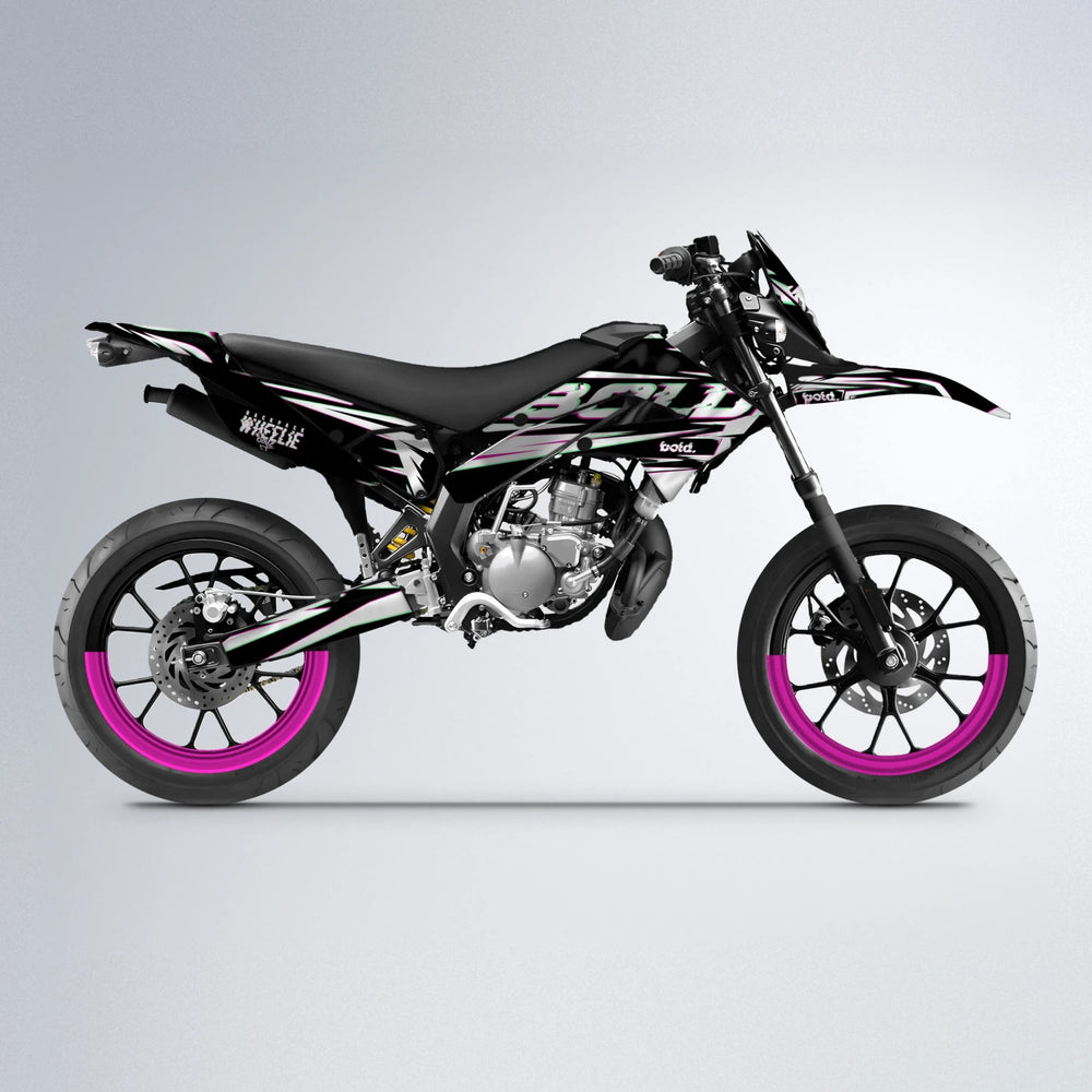 GLITCH Derbi Senda supermoto graphics kit in Pink