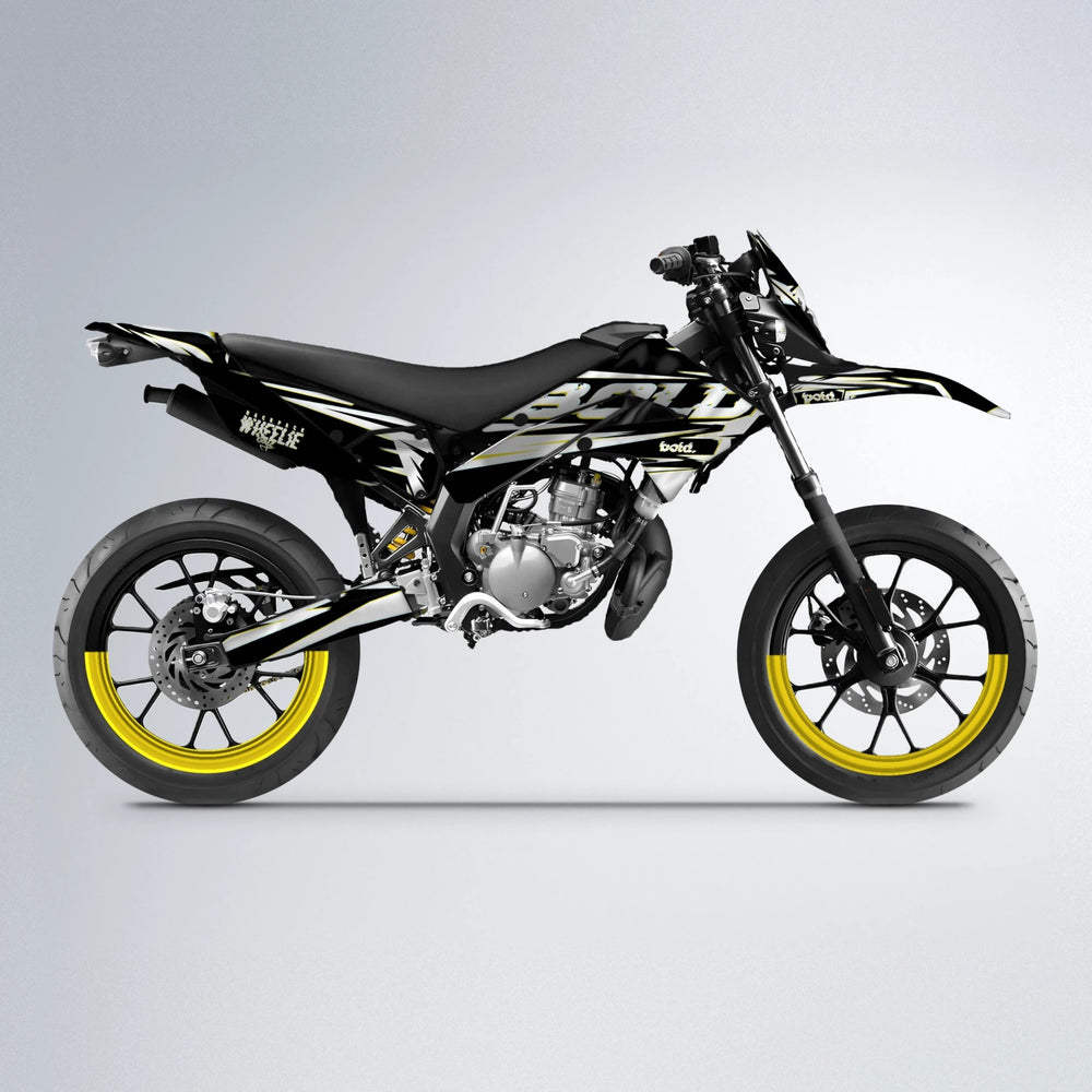 GLITCH Derbi Senda supermoto graphics kit in Yellow