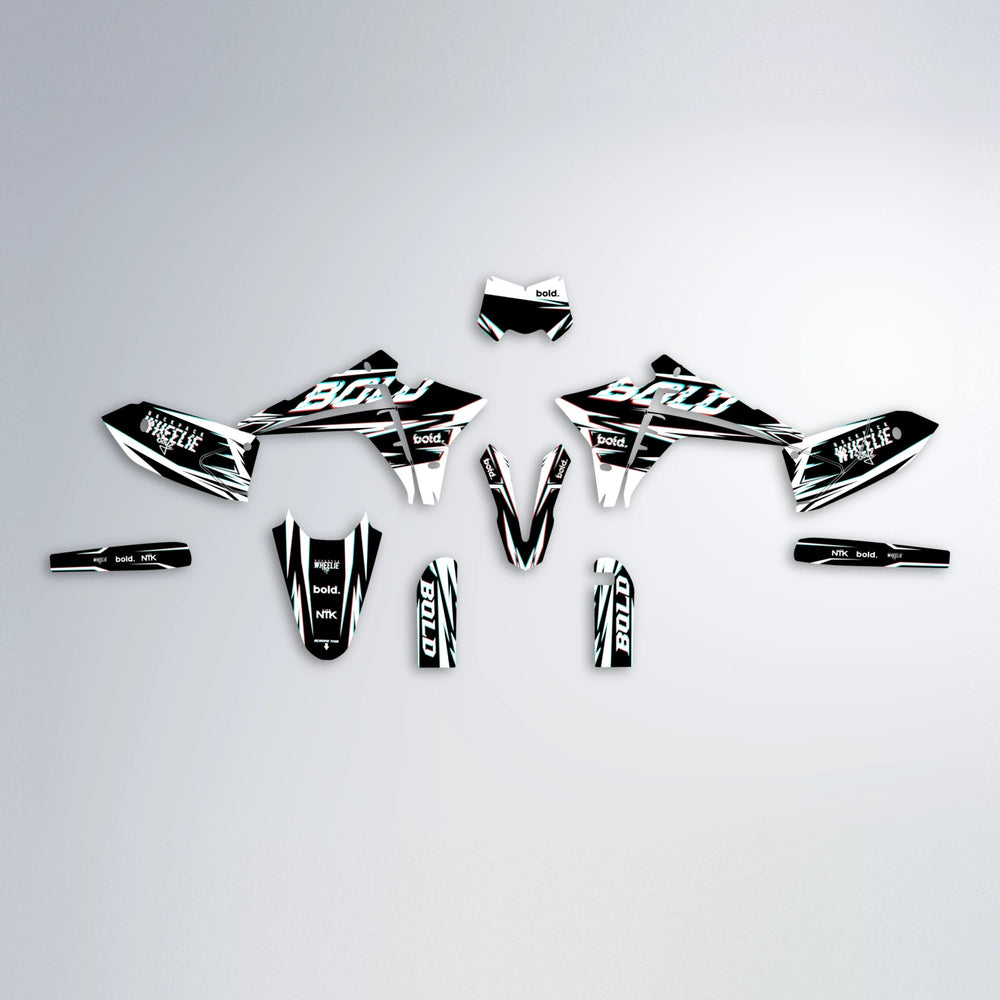 GLITCH Fantic graphics kit parts layout in Custom Colour