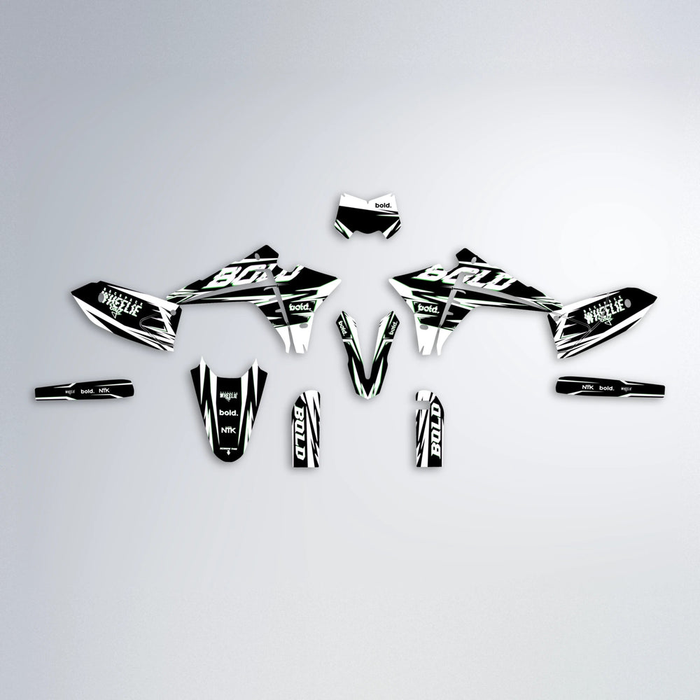 GLITCH Fantic graphics kit parts layout in Green
