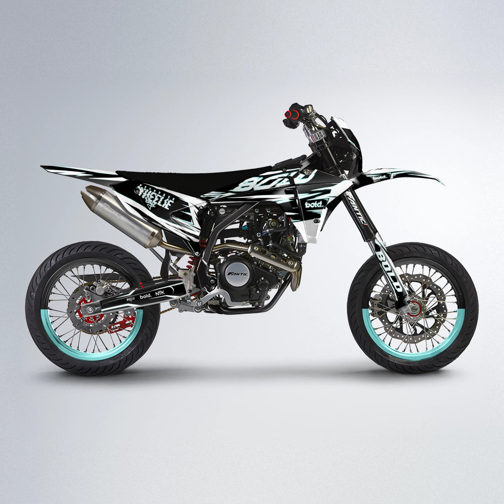 GLITCH Fantic supermoto graphics kit in Mint