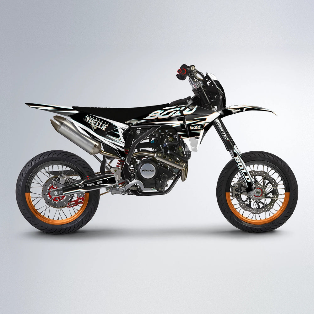 GLITCH Fantic supermoto graphics kit in Orange