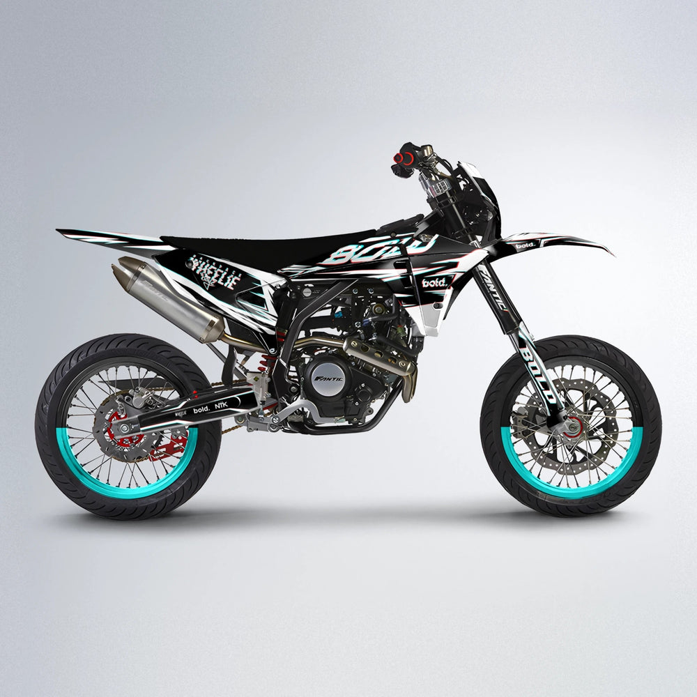 GLITCH Fantic supermoto graphics kit in Red