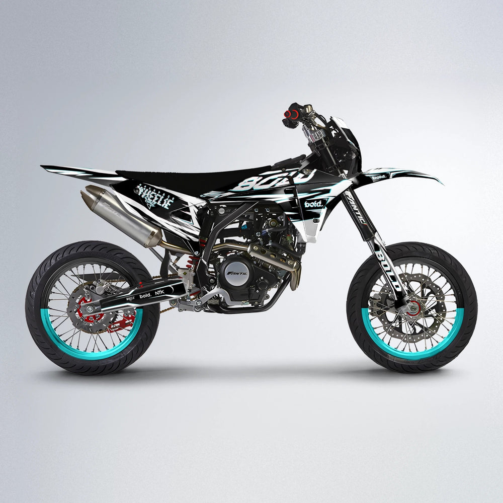 GLITCH Fantic supermoto graphics kit in Teal