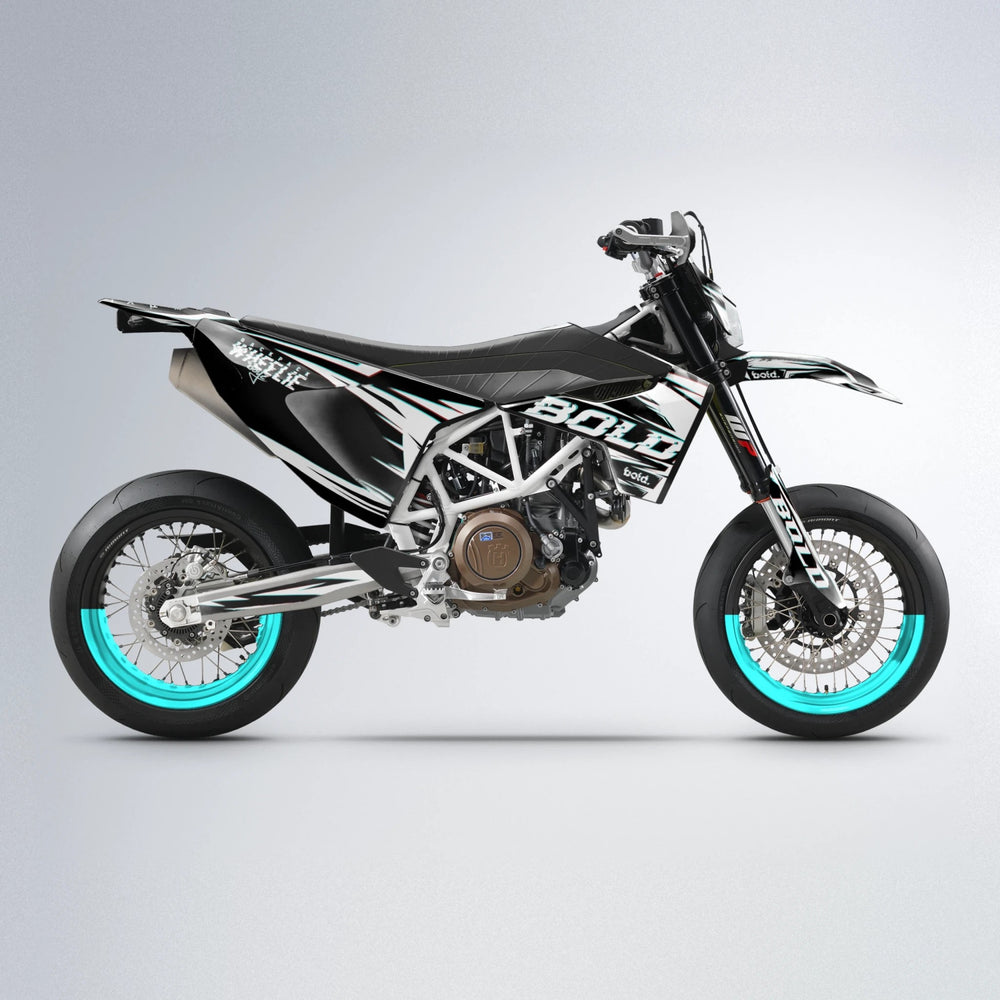 GLITCH Husqvarna 701 supermoto graphics kit in Black & Red