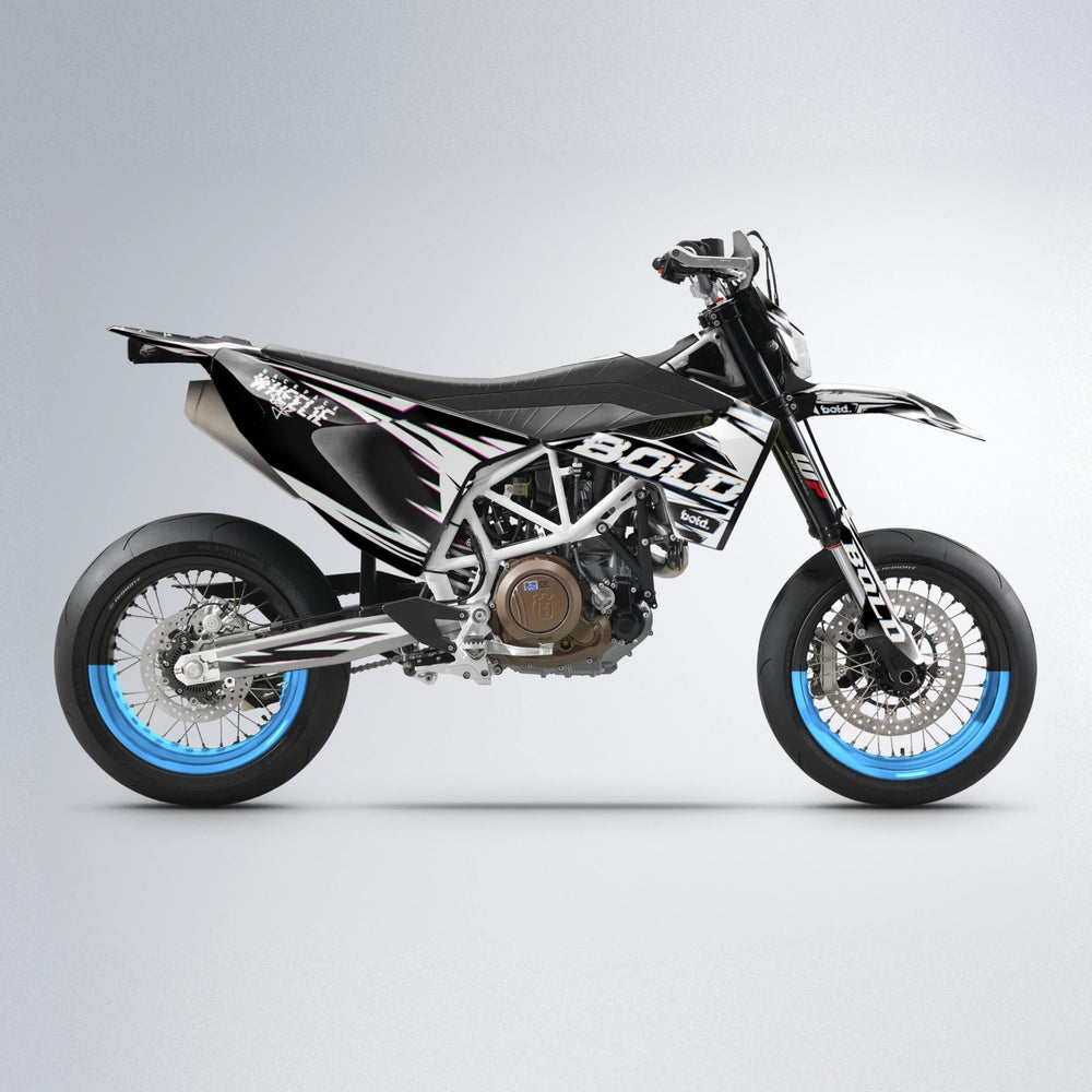 GLITCH Husqvarna 701 supermoto graphics kit in Pink & Light Blue