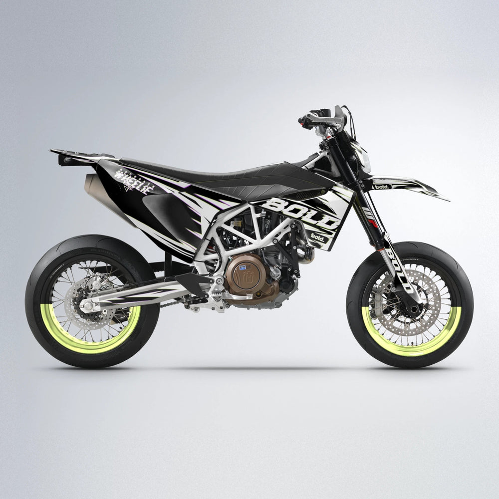 GLITCH Husqvarna 701 supermoto graphics kit in Purple & Yellow