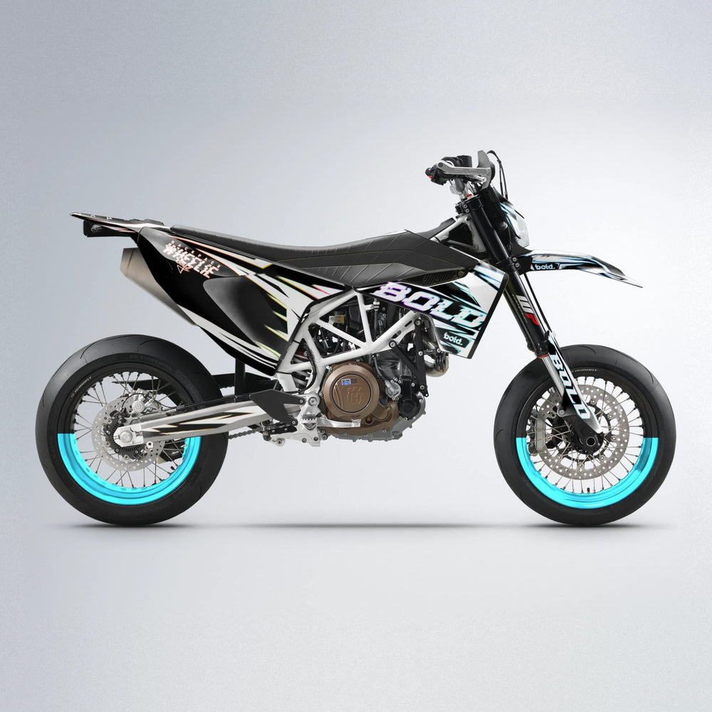 GLITCH Husqvarna 701 supermoto graphics kit in Sunset Fade