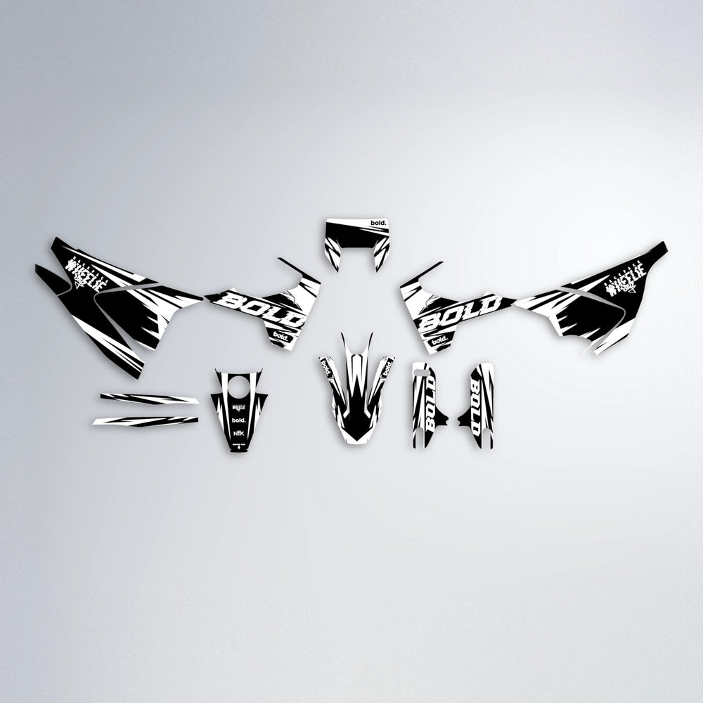GLITCH Husqvarna 701 graphics kit parts layout in White