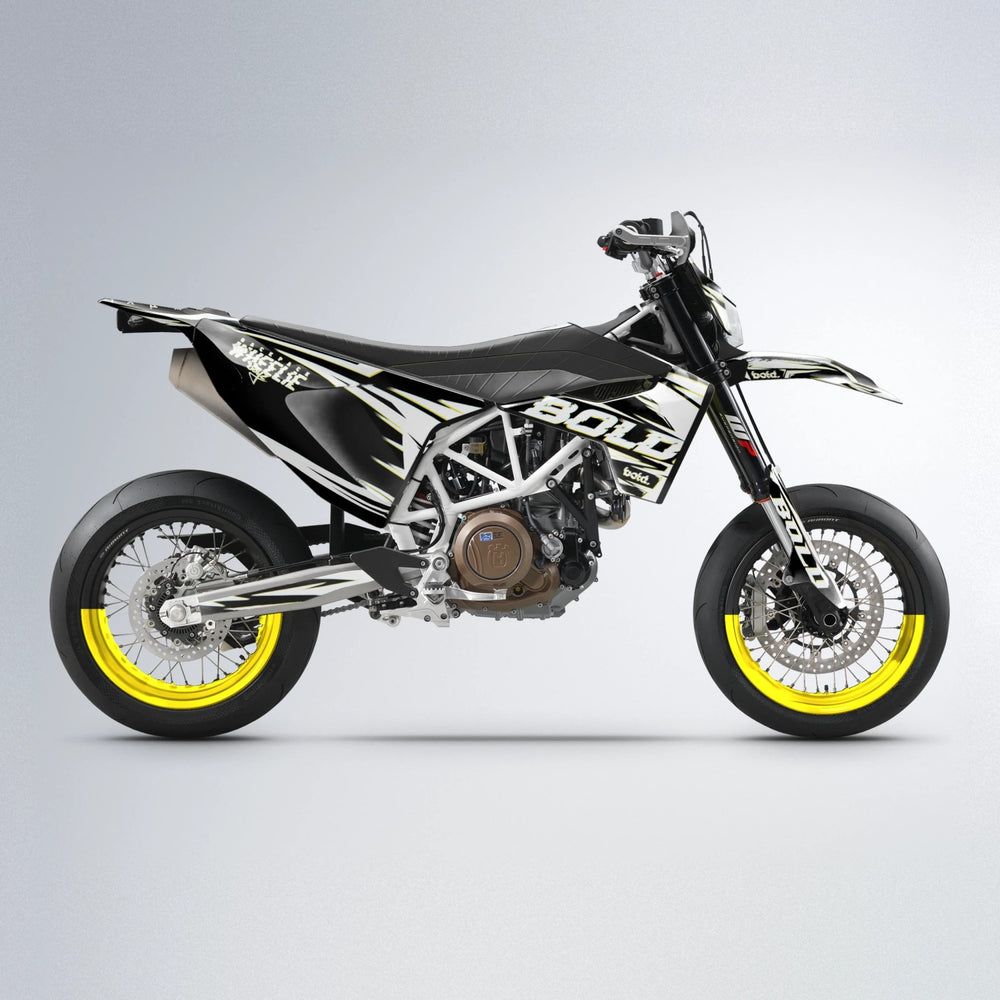 GLITCH Husqvarna 701 supermoto graphics kit in Yellow