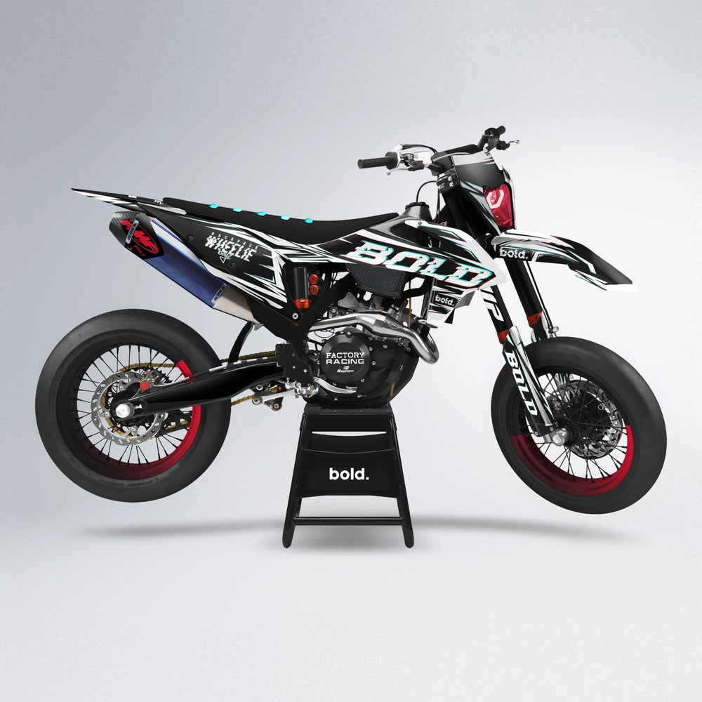 GLITCH supermoto graphics kit in Black & Red