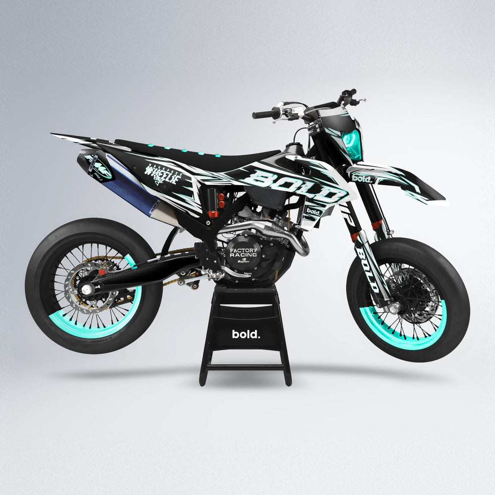 GLITCH supermoto graphics kit in Mint