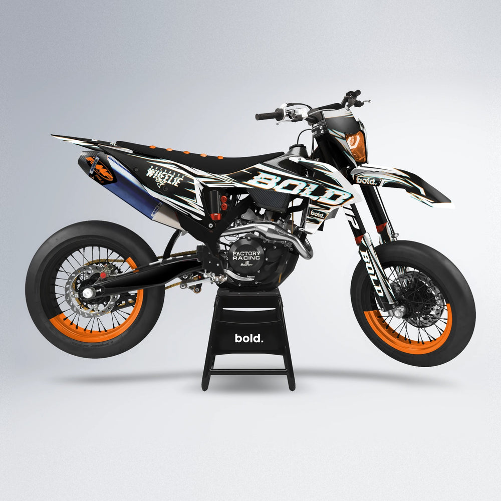 GLITCH supermoto graphics kit in Orange