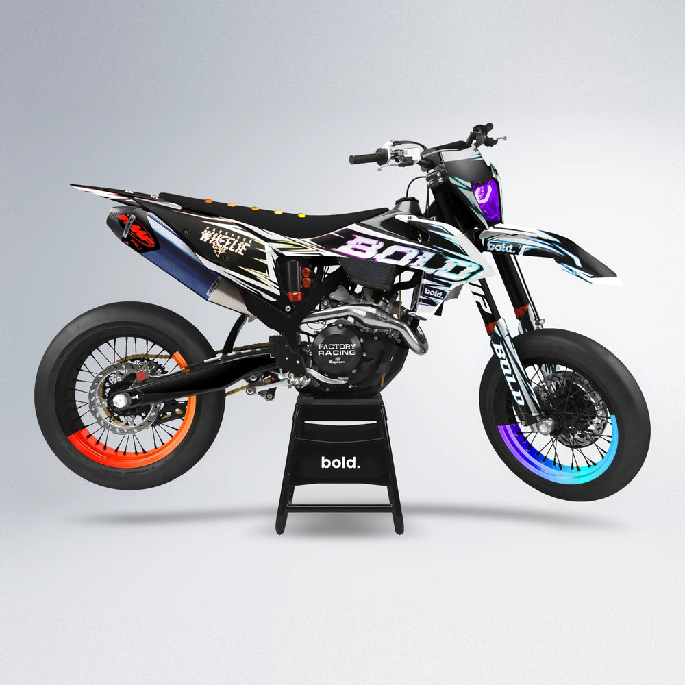 GLITCH supermoto graphics kit in Sunset Fade