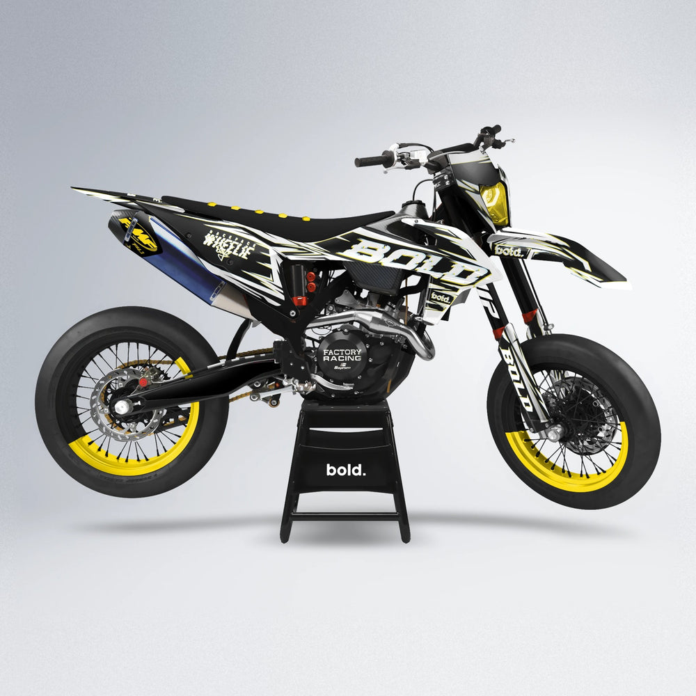 GLITCH supermoto graphics kit in Yellow