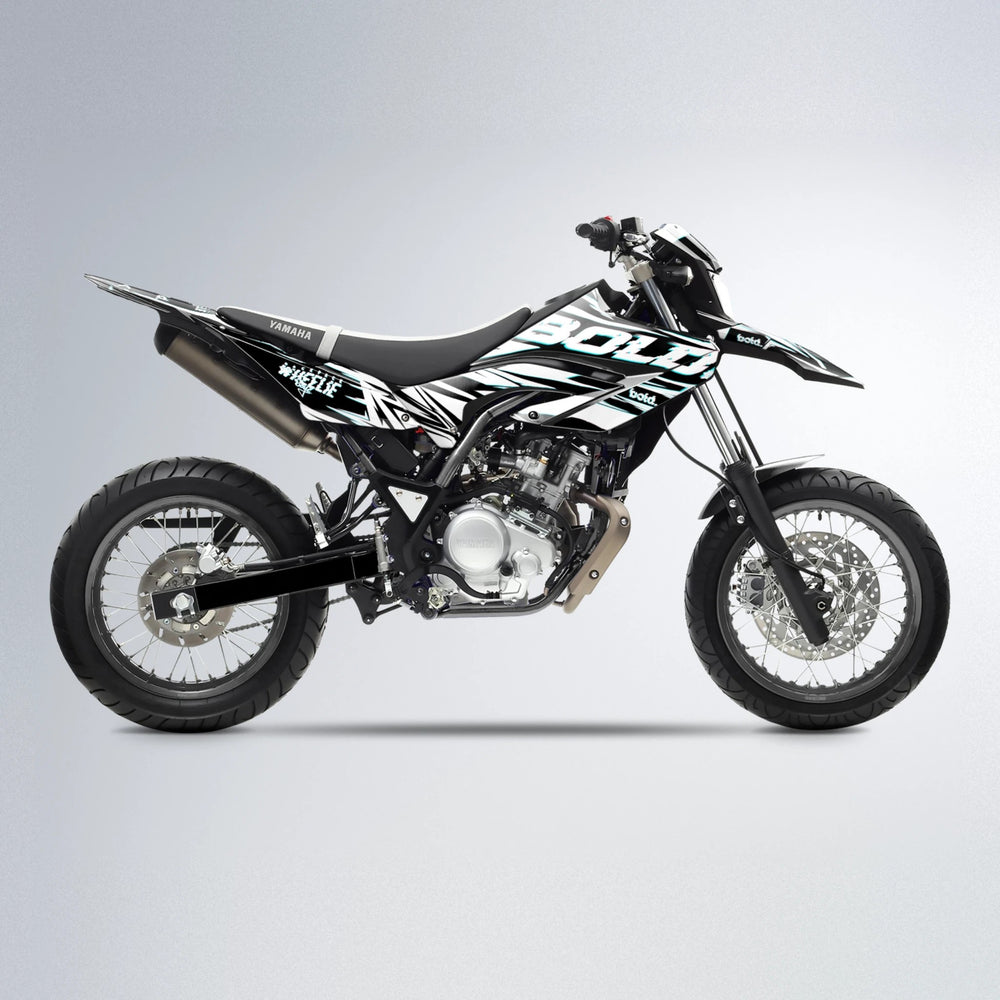 GLITCH Yamaha WR 125X supermoto graphics kit in Teal