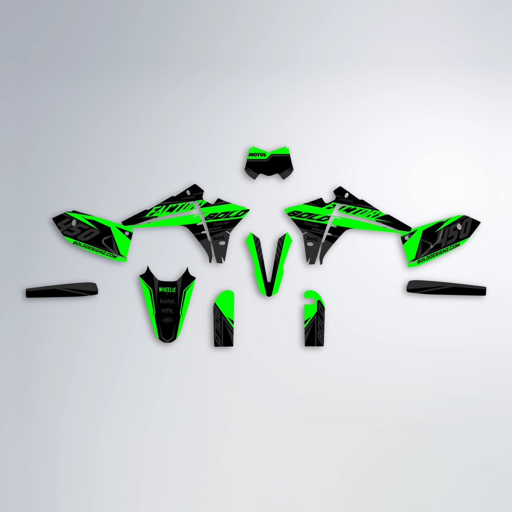 GLOBBY Fantic graphics kit parts layout in Custom Colour