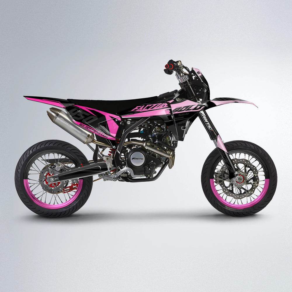 GLOBBY Fantic supermoto graphics kit in Flamingo