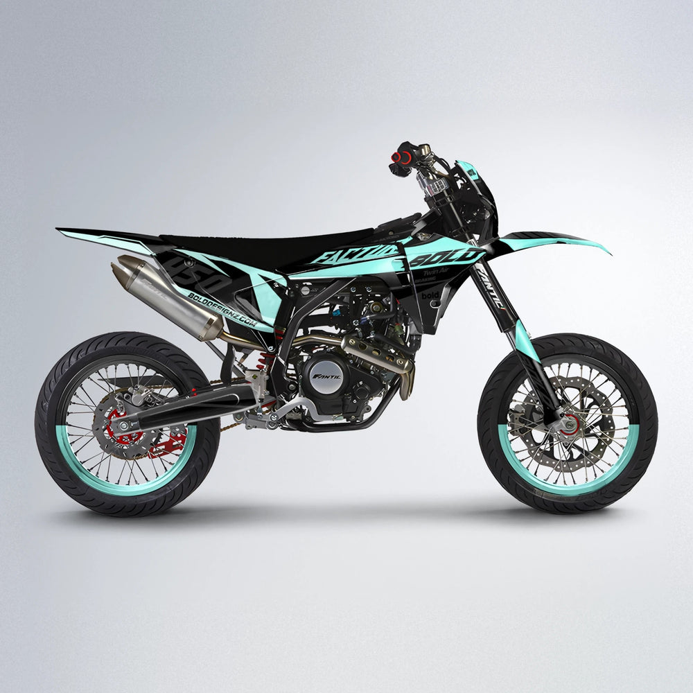 GLOBBY Fantic supermoto graphics kit in Mint