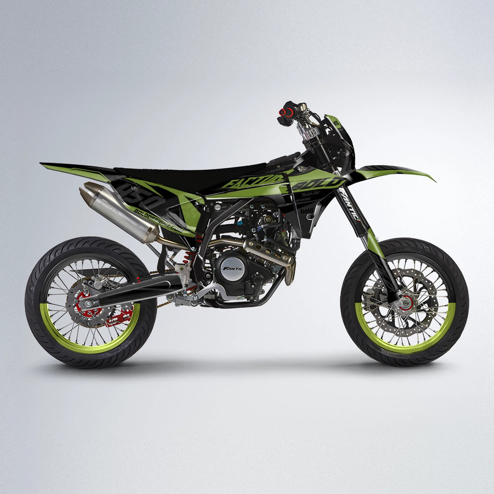 GLOBBY Fantic supermoto graphics kit in Olive