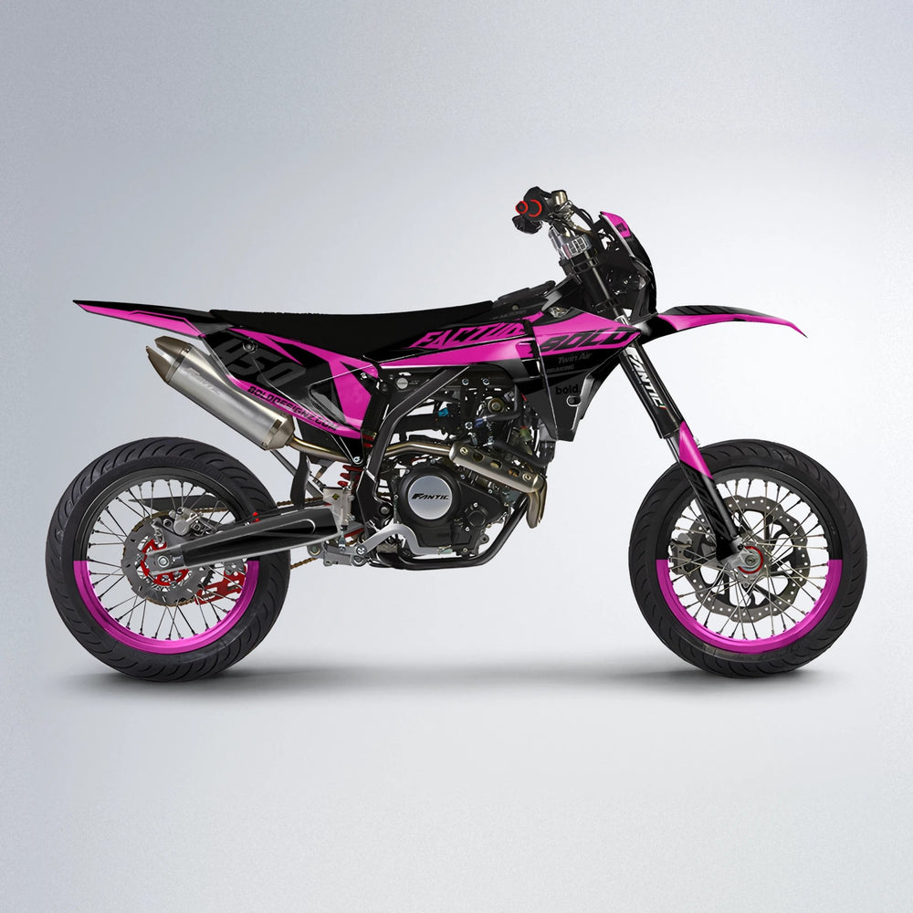 GLOBBY Fantic supermoto graphics kit in Pink