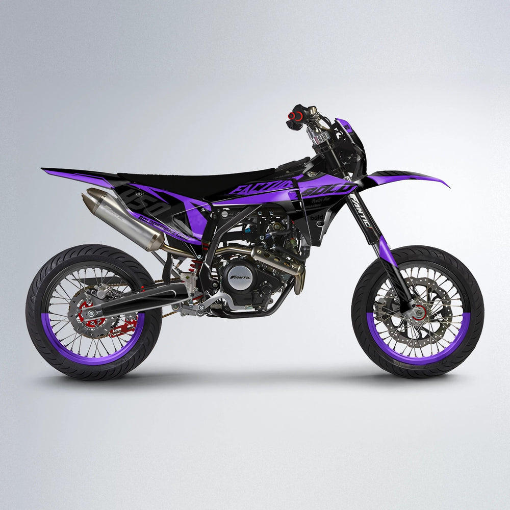 GLOBBY Fantic supermoto graphics kit in Purple