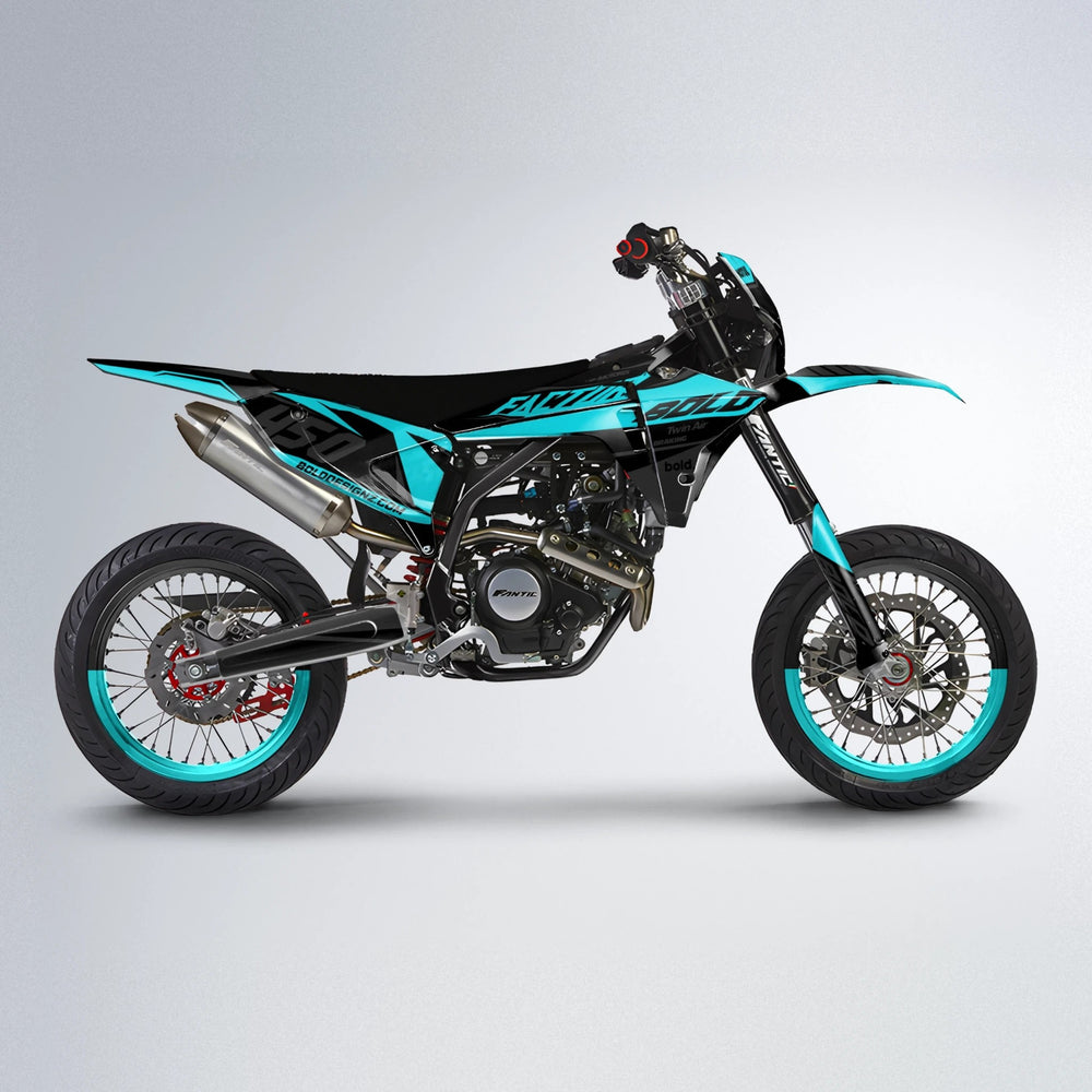 GLOBBY Fantic supermoto graphics kit in Teal