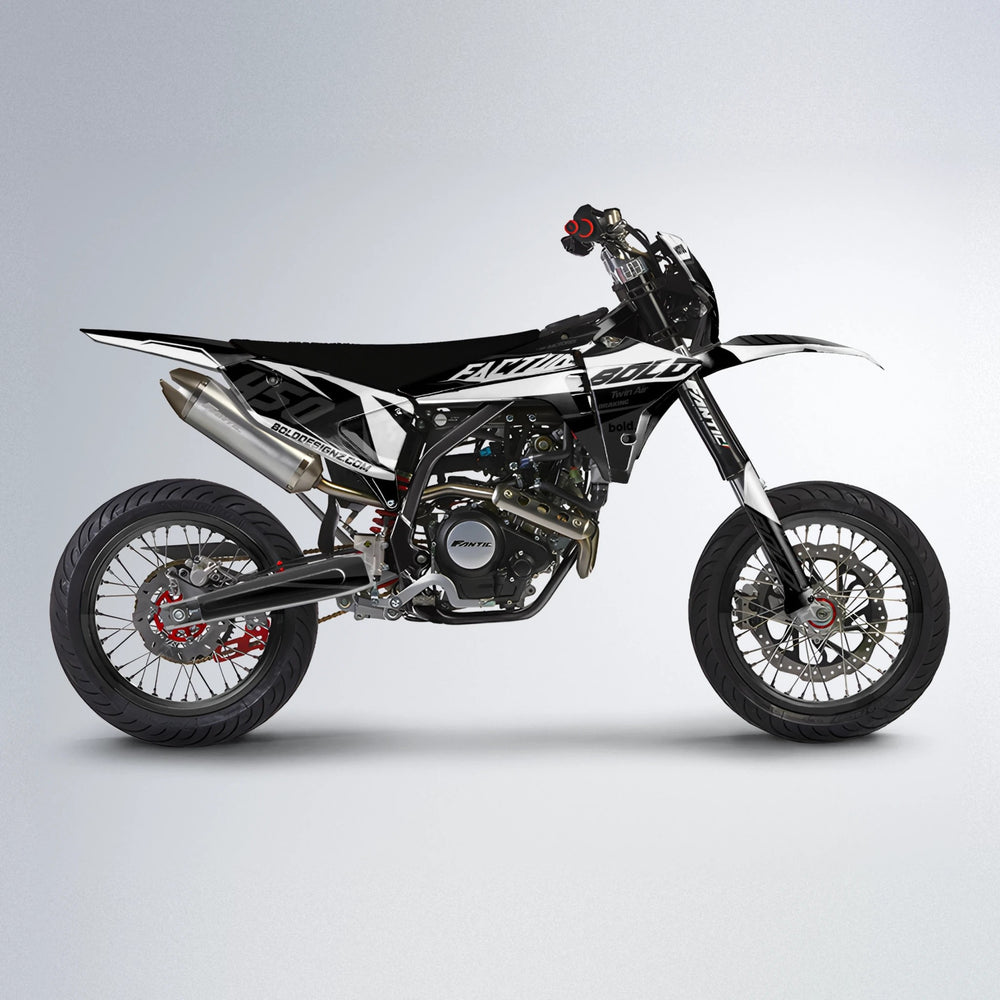 GLOBBY Fantic supermoto graphics kit in White