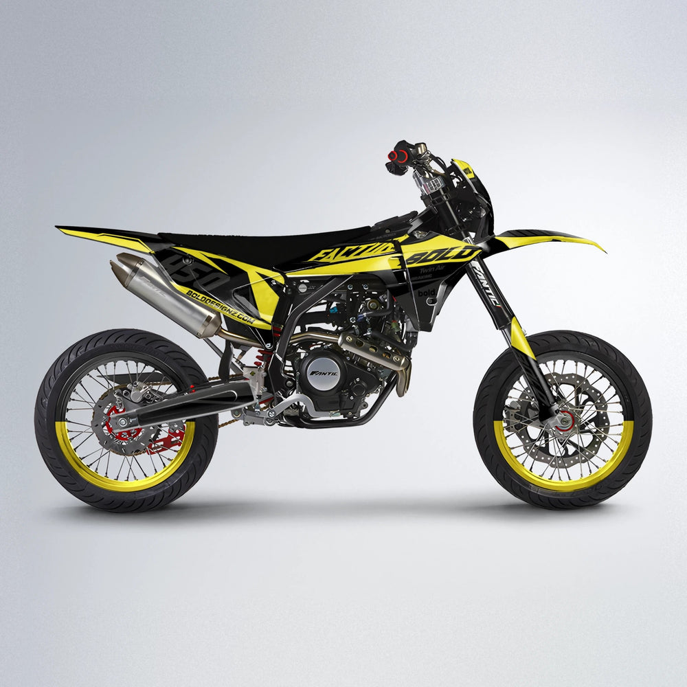 GLOBBY Fantic supermoto graphics kit in Yellow
