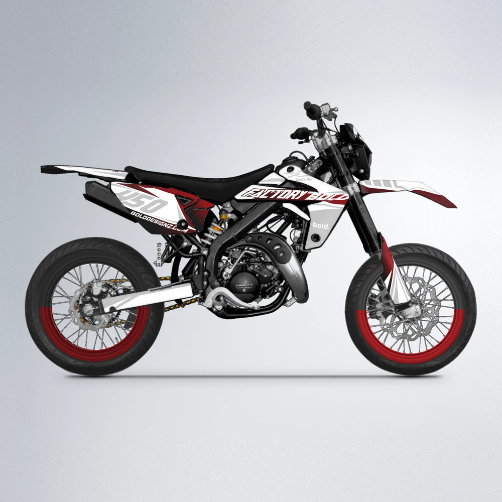 GLOBBY Rieju MRT supermoto graphics kit in Black & Red